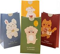 ZESLIV 30 unidades de bolsas de papel kraft bolsas de regalo bolsas de regalo bolsas de papel con pegatinas, bolsas de papel regalo regalo de cumpleaños bolsas de caramelos para envolver regalos