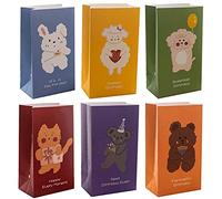 ZESLIV 30 unidades de bolsas de papel kraft bolsas de regalo bolsas de regalo bolsas de papel con pegatinas, bolsas de papel regalo regalo de cumpleaños bolsas de caramelos para envolver regalos