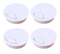 ZESLIV 4 pasacables de plástico ABS para escritorio, pasacables para mesa, pasacables redondos, color blanco, 53 mm