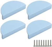 ZESLIV 4 tiradores de armario para habitación de los niños, tiradores de perfil de media luna de aleación de aluminio, tiradores de muebles, pomos de cajones semicirculares, pomos de puerta para
