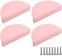 ZESLIV 4 tiradores de armario para habitación de los niños, tiradores de perfil de media luna de aleación de aluminio, tiradores de muebles, pomos de cajones semicirculares, pomos de puerta para