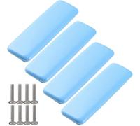 ZESLIV 4 tiradores de cerámica para muebles, distancia entre orificios de 76 mm, tiradores de cerámica, adecuados para muebles, cómodas, zapateros, color azul