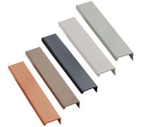 ZESLIV 4 tiradores ocultos para muebles, tiradores invisibles de aluminio, color gris, 400 mm, tiradores de cocina, tiradores de cajones para armario, puerta o cajón