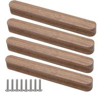 ZESLIV 4 tiradores para muebles de madera de nogal, distancia entre orificios de 64 mm, para armarios de cocina, cajones y cómodas