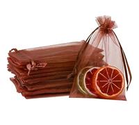 ZESLIV 50 bolsas de organza para bodas, joyas, color marrón, 10 x 15 cm, bolsa de regalo
