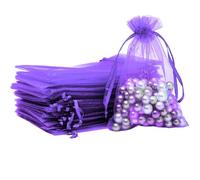 ZESLIV 50 bolsas de organza para bodas, joyas, color morado, 20 x 30 cm, bolsa de regalo
