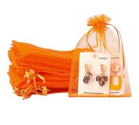 ZESLIV 50 bolsas de organza para bodas, joyas, color naranja, 25 x 35 cm, bolsa de regalo