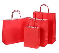 ZESLIV 50 bolsas de papel de estraza, bolsas de regalo, bolsas de transporte, bolsas de papel con lazo, bolsas de papel con asa, bolsas de caramelos para envolver regalos