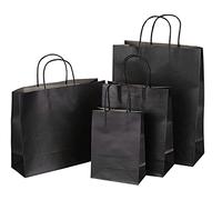 ZESLIV 50 bolsas de papel de estraza, bolsas de regalo, bolsas de transporte, bolsas de papel con lazo, bolsas de papel con asa, bolsas de caramelos para envolver regalos