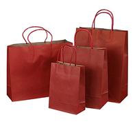 ZESLIV 50 bolsas de papel de estraza, bolsas de regalo, bolsas de transporte, bolsas de papel con lazo, bolsas de papel con asa, bolsas de caramelos para envolver regalos