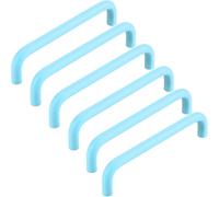 ZESLIV 6 piezas de tiradores para muebles, tiradores de aluminio para armarios de cocina, distancia entre agujeros de 128 mm, tiradores azules de barra para cajones con tornillos para armario del