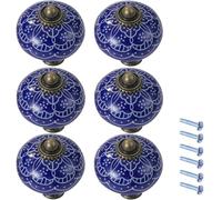 ZESLIV 6 pomos para muebles, pomos de cerámica para cajones, pomos de puerta de armario, estilo vintage