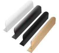 ZESLIV 6 tiradores ocultos para muebles, tiradores invisibles de aluminio, distancia entre orificios de 480 mm, color dorado
