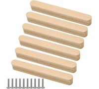 ZESLIV 6 tiradores para muebles de madera maciza, distancia entre orificios de 128 mm, para armarios de cocina, cajones y cómodas