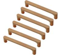 ZESLIV 6 tiradores para muebles de madera maciza, distancia entre orificios de 128 mm, para armarios de cocina, cajones y cajones