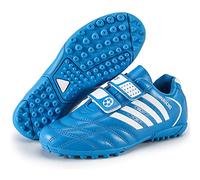 ZESLIV Botas de fútbol para niños y niñas, zapatillas de deporte al aire libre, antideslizantes, con velcro, para niños