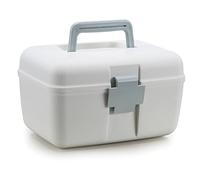 ZESLIV Caja de medicamentos con asa, de polipropileno, 24,5 x 18,5 x 14,5 cm, color azul