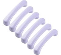 ZESLIV - Juego de 6 asas de cerámica para muebles, color púrpura, espaciado de agujeros: 96 mm, asas de cerámica, aptas para muebles, cajoneras, armarios de zapatos con tornillos