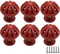 ZESLIV Juego de 6 pomos para muebles, diseño de jaula de pájaros, de aleación de zinc, color rojo