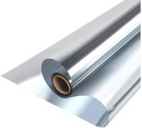 ZESLIV Lámina de espejo para ventana, autoadhesiva, protección solar, grado de calor interior y exterior, control contra los rayos UV, tintado liso, 70 cm x 200 cm, color plateado