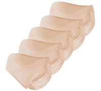 ZESLIV Pack de 5 bragas de embarazo para embarazadas, ropa de maternidad, bragas de embarazo, calzoncillos postparto, color carne, L