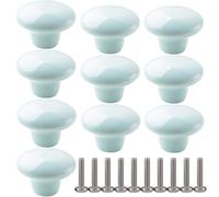 ZESLIV Paquete de 10 Pomo de Armario Redondo de Cerámica 38mm azul Pomos y Tiradores de Muebles Perilla del Cajón， Pomos y Tiradores de Muebles