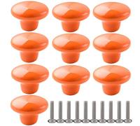 ZESLIV Paquete de 10 Pomo de Armario Redondo de Cerámica 38mm naranja Pomos y Tiradores de Muebles Perilla del Cajón， Pomos y Tiradores de Muebles