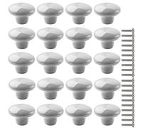 ZESLIV Paquete de 20 Pomo de Armario Redondo de Cerámica 38mm gris Pomos y Tiradores de Muebles Perilla del Cajón， Pomos y Tiradores de Muebles