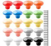 ZESLIV Paquete de 20 Pomo de Armario Redondo de Cerámica 38mm Pomos y Tiradores de Muebles Perilla del Cajón， Pomos y Tiradores de Muebles