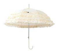 ZESLIV Sombrilla para mujer, paraguas de novia, paraguas de boda, vintage, Lolita, encaje, paraguas decorativo, Blanco
