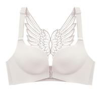 ZESLIV Sujetador push up para mujer, cierre frontal, sin aros, tallas grandes, sin forro, sujetador para sentirse bien, Luna, 95A/B