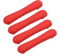 ZESLIV Tiradores de barra para muebles (4 unidades, de goma, distancia entre orificios de 96 mm), color rojo