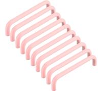 ZESLIV Tiradores para muebles de cocina, 10 unidades, aluminio, distancia entre orificios de 96 mm, tiradores de barra rosa para cajones con tornillos para habitación infantil