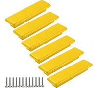 ZESLIV Tiradores para muebles de cocina, 6 unidades, madera, distancia entre orificios de 64 mm, tiradores amarillos para cajones con tornillos para habitación infantil