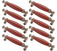 ZESLIV Tiradores para muebles de madera maciza, 10 unidades, distancia entre orificios 96 mm, para armarios de cocina, cajones y cajones