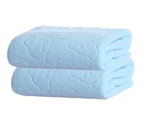 ZESLIV Toallas de baño de microfibra (paquete de 2) 70 x 140 cm, 200 g, toallas de baño azules, altamente absorbentes y de secado rápido