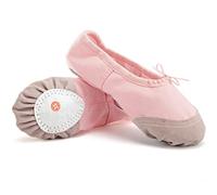 ZESLIV Zapatillas de ballet para mujer y niña, con banda de goma, color rosa, talla 30