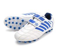 ZESLIV Zapatillas de fútbol para niños, zapatillas de fútbol para niños, zapatillas de deporte para exteriores, antideslizantes, con cierre de velcro