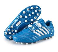 ZESLIV Zapatillas de fútbol para niños, zapatillas de fútbol para niños, zapatillas de deporte para exteriores, antideslizantes, con cierre de velcro