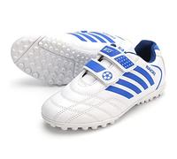 ZESLIV Zapatillas de fútbol para niños, zapatillas de fútbol para niños, zapatillas de deporte para exteriores, antideslizantes, con cierre de velcro