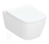 Geberit Smyle Square taza de inodoro con asiento de cierre suave suspendido sin reborde con descarga de remolino blanco brillante 503.171.00.1
