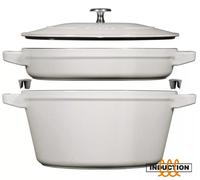 Zestaw 2 naczy? ?eliwnych z pokrywk? staub 40508-385-0 - bia?a tru