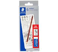 Staedtler Lápices de grafito 61 110 C6 Tradition – Varios grados (6 lápices+sacapuntas+borrador)