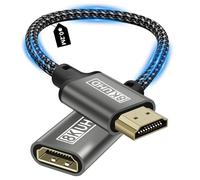 Zestiq Cable Alargador HDMI, Cable Alargador HDMI 8K Macho a Hembra, 48 Gbps Velocidad Ultraalta, UHD HDR ARC 3D Compatible con TV Stick, Roku, BLU-Ray, Xbox, PS5, HDTV, Ordenador Portátil- 0,2 m