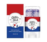 Zestivra Barra De Purpurina 4 Julio - 250 Aniversario Larga Duración Brillante 15 ml - Barra De Purpurina Para Cabello - Para Celebraciones, Desfiles, Temáticas, Mejillas, Cabello