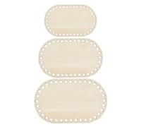 Zestivra Base tejida de madera - Base ovalada de 3 piezas, base de punto sin terminar, tabla de suelo de ganchillo, suministros para proyectos de manualidades | Herramienta para tejer y ganchillo para