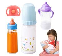 Zestivra Biberones Mágicos Que Desaparecen 3 Piezas Biberón De Leche Materna, Biberón Mágico Biberones De Leche Y Jugo Que Desaparecen, Juego De Juguetes De Alimentación Para Juego De Roles, Juego De