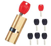 Zestivra Cerradura de cilindro | de cobre con 7 llaves anti robo | Reemplazo de cilindro de cerradura de doble mapa | para tienda comercial obra reparación cerrajero