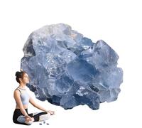 Zestivra Cristales de celestina en bruto - Piedras de celestina natural, racimos de piedra en bruto con forma irregular, Muestras de piedras preciosas de alta energía para la meditación | Colección de