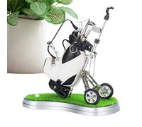 Zestivra Juego de bolígrafos de golf - Bolígrafos de palos de golf, diseño de de minigolf con portalápices, detalles realistas de simulación para decoración de escritorio | Creativo para hombres